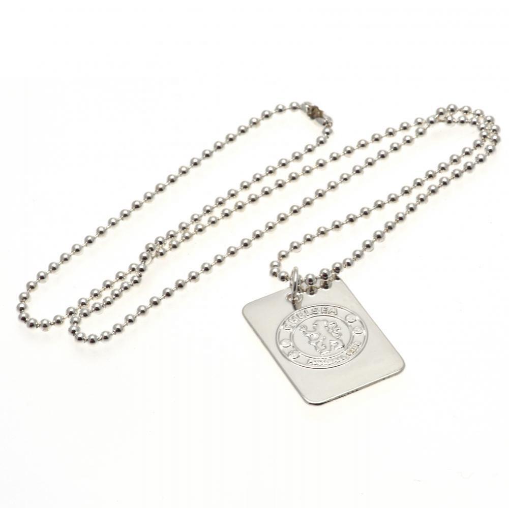 Chelsea FC Silver Plated Dog Tag &amp; Chain