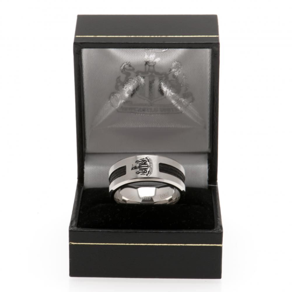 Newcastle United FC Black Inlay Ring Small