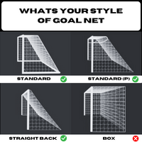 6.4m x 2.1m REPLACEMENT SOCCER GOAL NETS [Style: Standard] [Size:: 6.4m x 2.1m x 0.9m x 2.0m] [Thickness:: 3mm | White]