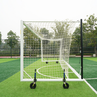 7.3m x 2.4m Cazna ALU110 Freestanding Box Stadium Soccer Goal [Single or Pair:: Single] [Wheel Options:: 360° Wheels] [Goal Weights:: With Weights]