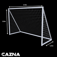 2.4m x 1.8m REPLACEMENT SOCCER GOAL NETS [Style: Standard] [Size:: 2.4m x 1.8m x 0.4m x 1.2m] [Thickness:: 3mm | White]