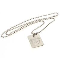 Arsenal FC Silver Plated Dog Tag &amp; Chain