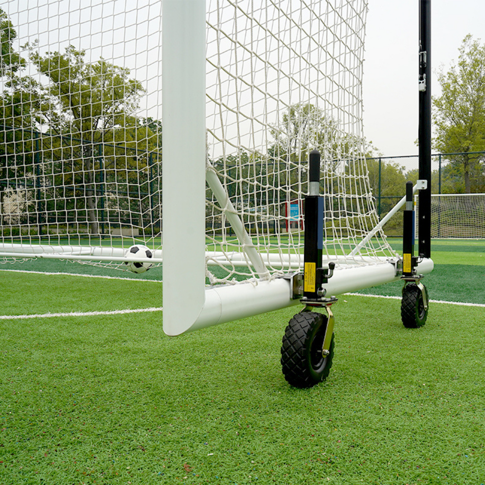 3.7m x 1.8m CAZNA ALU110 Fresstanding Soccer Goal [Single or Pair:: Single] [Wheel Options:: 360° Wheels] [Goal Weights:: With Weights]