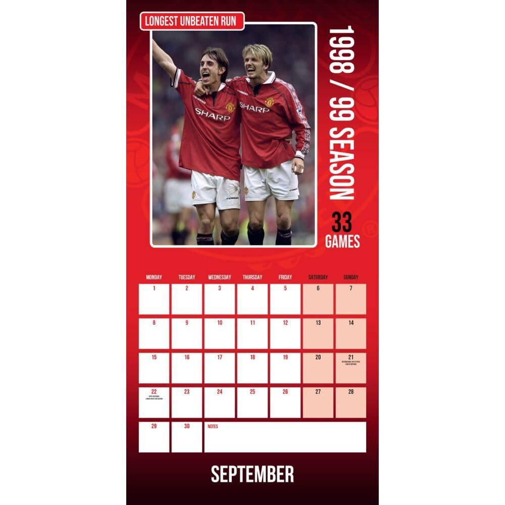 Manchester United FC Legends Square Calendar 2025