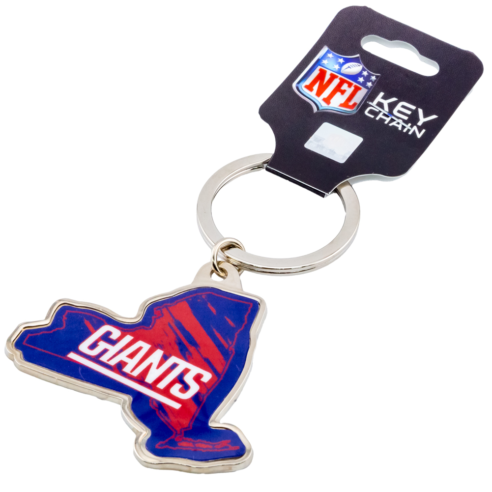 New York Giants State Shape Keyring