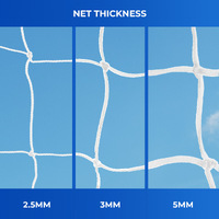 3.6m x 1.8m REPLACEMENT SOCCER GOAL NETS [Style: Standard] [Size:: 3.6m x 1.8m x 0.3m x 1.6m] [Thickness:: 2.5mm | White]