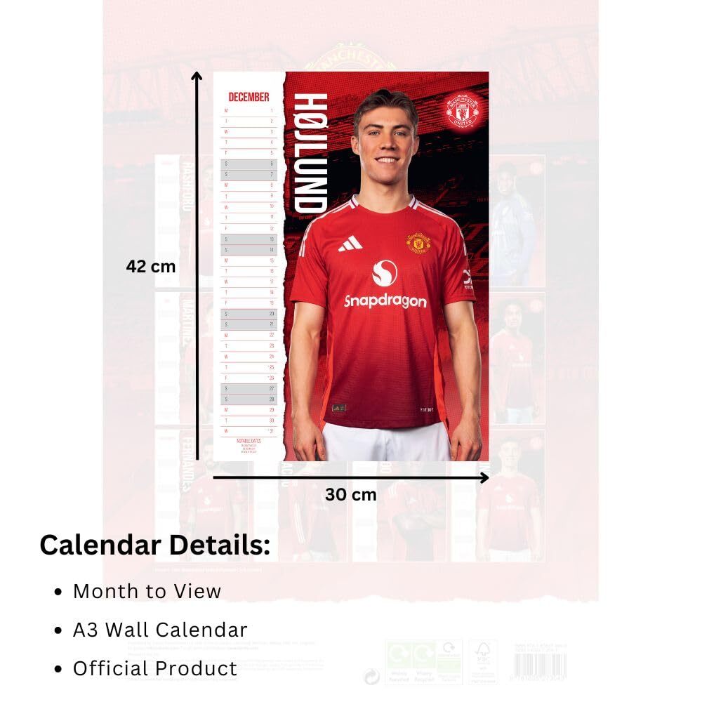 Manchester United FC A3 Calendar 2025