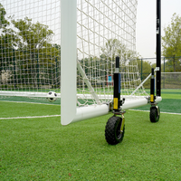 7.3m x 2.4m Cazna ALU110 Freestanding Soccer Goal [Single or Pair:: Single] [Wheel Options:: 360° Wheels] [Goal Weights:: With Weights]