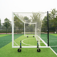 5m x 2m Cazna Alu110 Freestanding Stadium Box Soccer Goal [Single or Pair:: Single] [Wheel Options:: 360° Wheels] [Goal Weights:: With Weights]