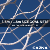 3.6m x 1.8m REPLACEMENT SOCCER GOAL NETS [Style: Standard] [Size:: 3.6m x 1.8m x 0.3m x 1.6m] [Thickness:: 2.5mm | White]