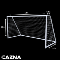 1.8m x 1.2m Replacment Soccer Goal Nets  [Style: Standard] [Size:: 1.8m x 1.2m x 0.4m x 1.2m] [Thickness:: 3mm | White]