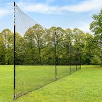 Pro Socketed STOP THAT BALL™ - Ball Stop Net & Posts [10/12/16ft High] [Net Height:: 12ft] [Net Length :: 60ft] [Net Type: Soccer - 120mm (5")]