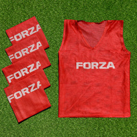 FORZA Pro Soccer Training Vests [5 - 15 Packs] [Colour: Red] [Pack Size:: Pack of 5] [Size:: Adult S/M]