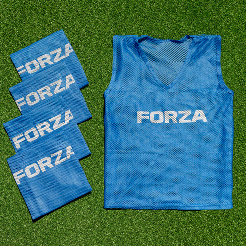 FORZA Pro Soccer Training Vests [5 - 15 Packs] [Colour: Blue] [Pack Size:: Pack of 5] [Size:: Adult L/XL]