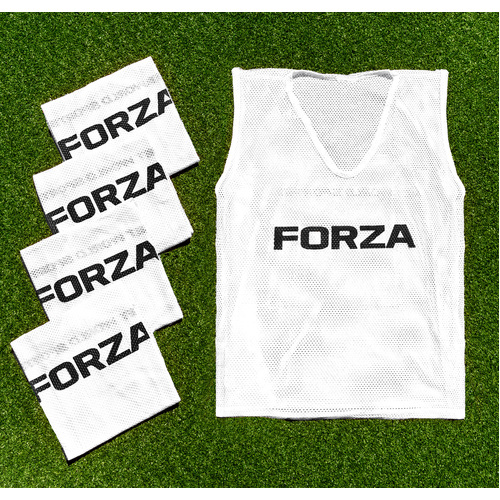 FORZA Pro Soccer Training Vests [5 - 15 Packs] [Colour: White] [Pack Size:: Pack of 5] [Size:: Kids]